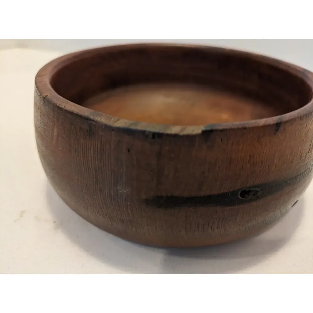 Vintage Handmade Redwood Bowls Set Of 2 Signed And Dated